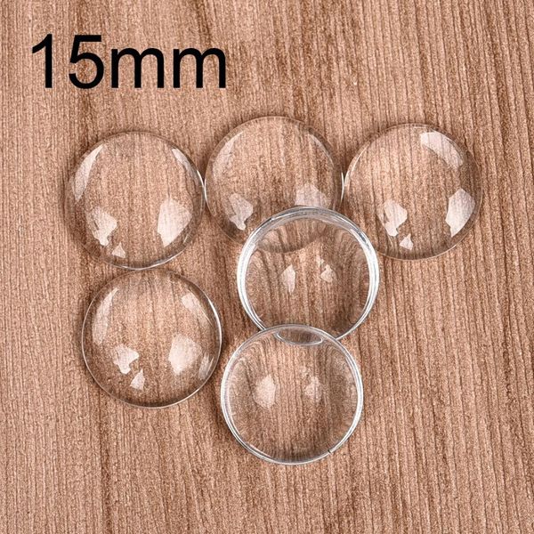 

50 шт. лот 15 мм круглые кабохоны прозрачное стекло прозрачное квартира назад для diy подвеска выводы ювелирные изделия изготовление аксессу, Black