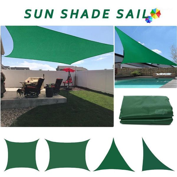 Ombra Verde Scuro 300D Impermeabile Vela Da Sole Quadrato Rettangolo Triangolo Giardino Terrazza Baldacchino Piscina Campo Escursionismo Tenda Da Sole