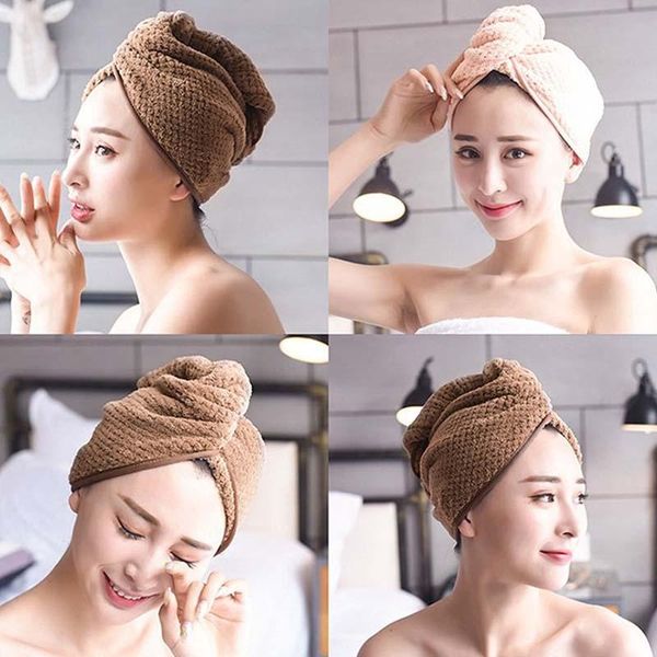 

1pcs magic microfiber hair fast drying dryer towel bath wrap hat quick cap dry