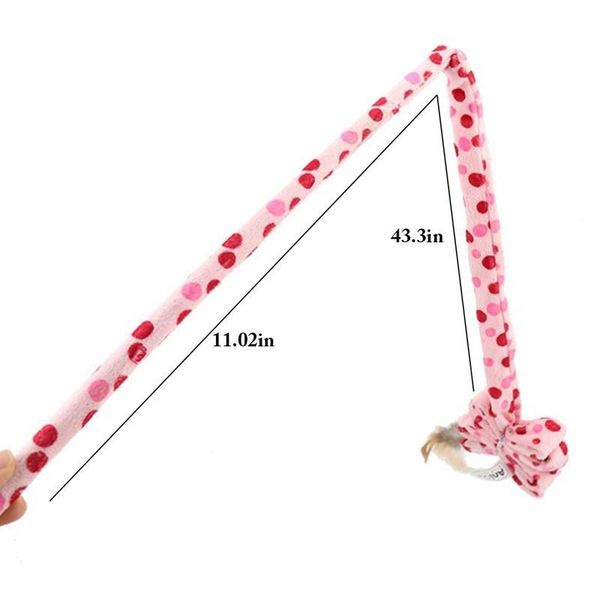 

pet cat teaser toys feather wand leopard printing crinkle kitten cat catcher teaser stick cat interact qylmmm