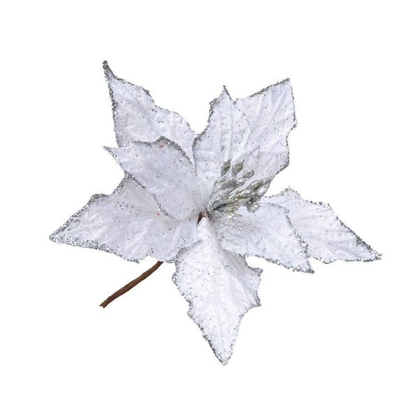 

18cm sticky gold powder christmas flowers double deck simulation flower pure color decorative articles selling with various styles 3 9gh