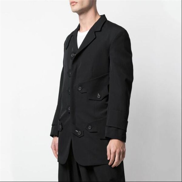 

men's suits & blazers xs-5xl 2021 men's clothing hair stylist catwalk casual loose suit with multi plate decorative coat plus size, White;black