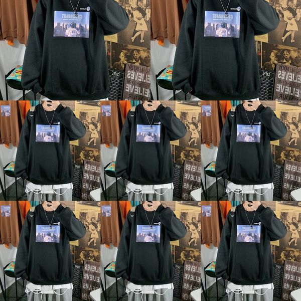 

geohz long sweater men's fashion sleeve sweater sweaterins versatile style fashion men's 2020 new loose boysautumn clothes u3zp6, Black