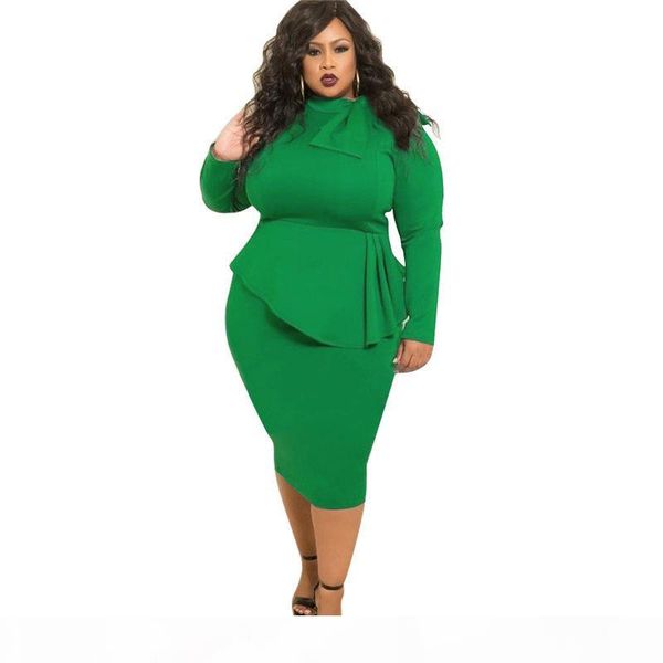 

solid color bow neck womens long sleeve dress ladies women designer clothes plus size womens designer dress fashion, Black;gray