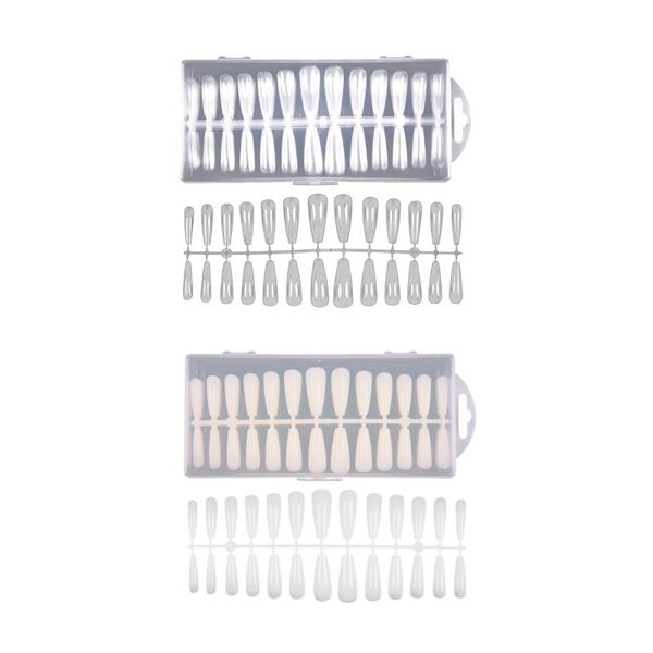 

false nails 260pcs extension mold nail coffin for uv gel art tips, Red;gold
