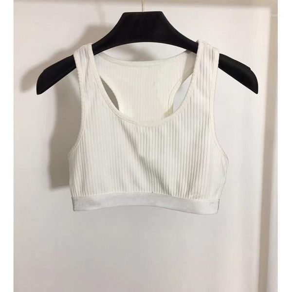 

women's tanks & camis 5.5 2021 summer fashion solid sports tank backless waist-revealing hollow out bra slim crop, White