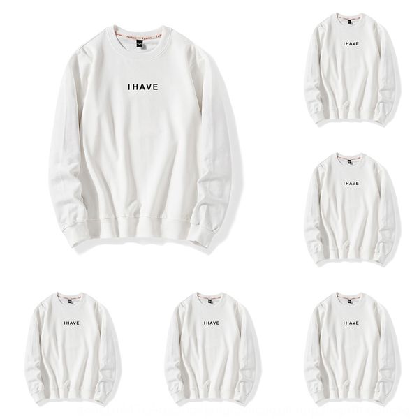

yu wenle's same fashion brand men's pullover t-neck small letter versatile men's loose cotton pullover xtekr, Black