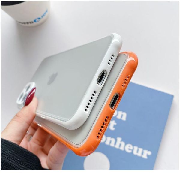 

shockproof sile phone case for iphone se2 xr xs max 7 8 6s plus x matte soft frame hard pc c bbydla