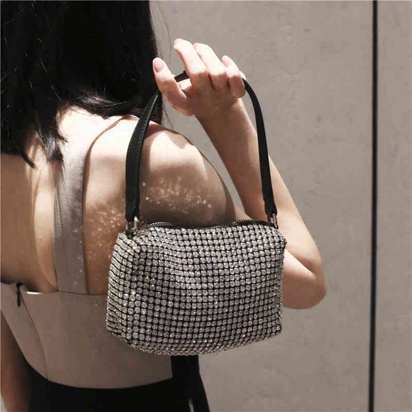 

explosive king zak strass bag women's handmade diamond strass lady's handbag chains small square msenger bag