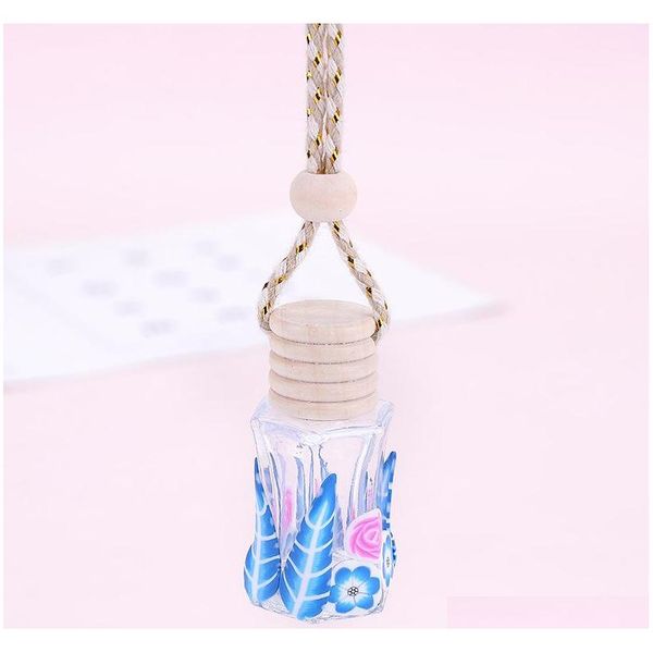 

1pc home car hanging perfume pendant fragrance air freshener empty glass bottle for essential oils diffuser qylrzm bdebaby