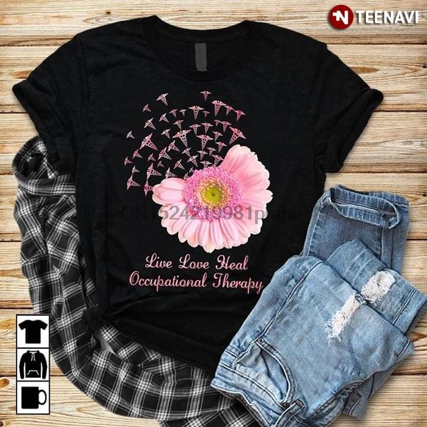 

men t shirt live love heal occupational therapy daisy tshirts sport hooded sweatshirt hoodie