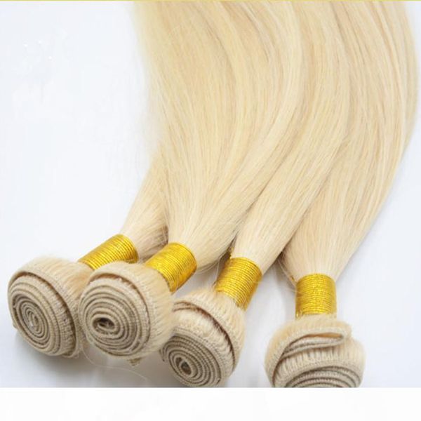 

elibess hair -raw unprocessed virgin human hair extension 613 color 4 bundles 60g pcs 240g 10''-28'' blonde human hair w, Black