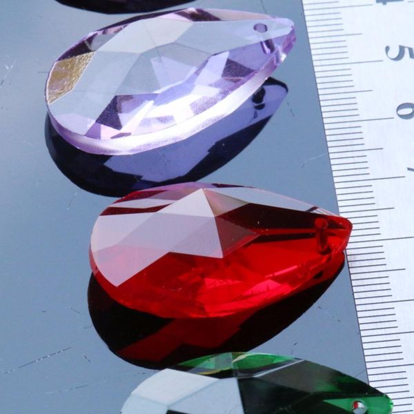 

6pcs lot mixed color group tear drop 38mm rainbow glass crystal prism diy pendant chandelier jewelry suncatcher spacer faceted h wmtmwt
