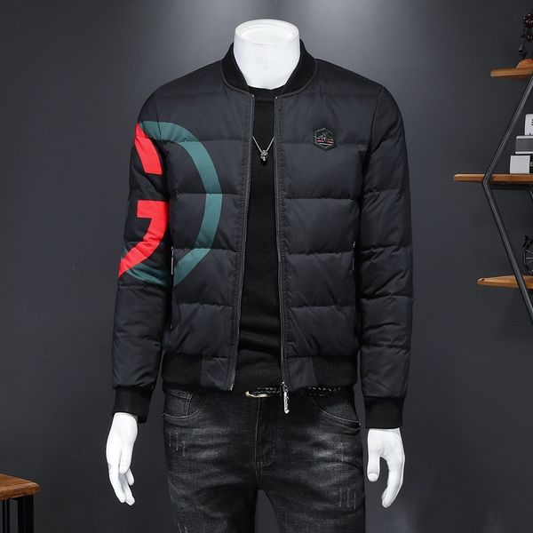 

men's youth casual designer down jacket outdoor fashion luxury winter mens cotton-padded mens warm appearance new fashion, Black