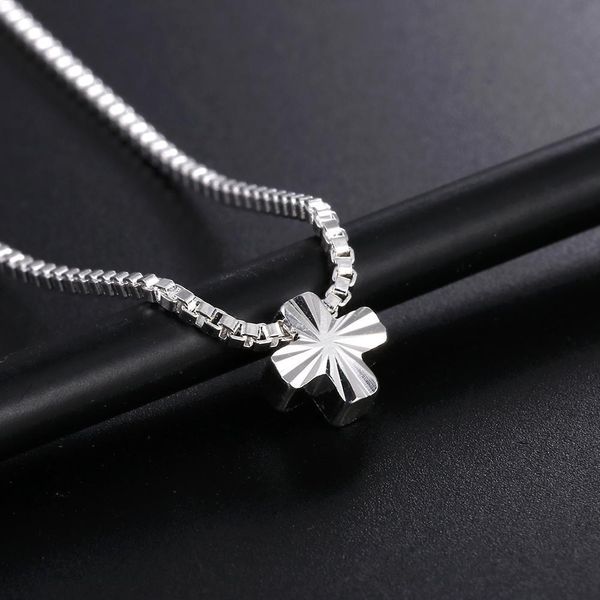 

wholesale charms cross silver color women necklace jewelry lady fashion cute pendant wedding necklace jewelry ln057 h bbyjup