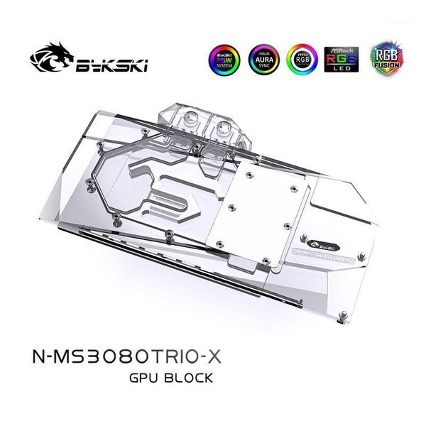 

bykski gpu water block for msi geforce rtx 3080 ,3090 gaming x trio 10g/24g oc , full cover watercooler ,n-ms3080trio-x1