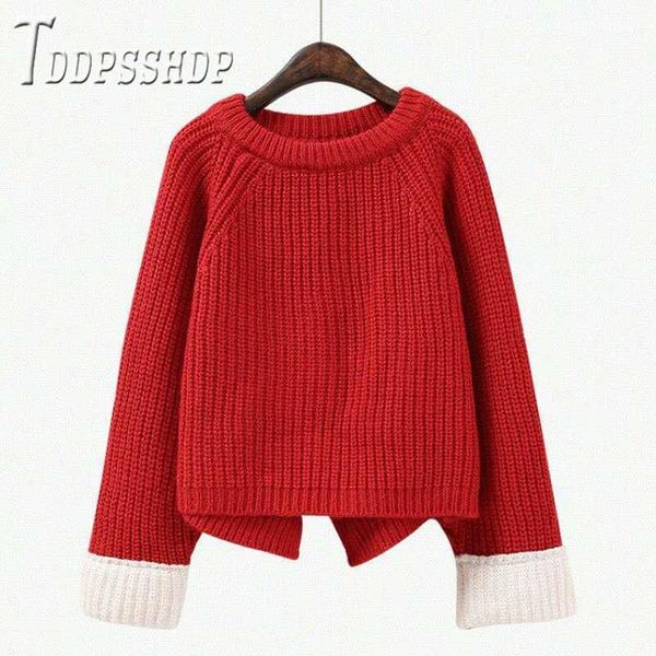

2019 korean lazy style thick knitting women sweater bat sleeve hong kong style female pullover sweaters1, White;black