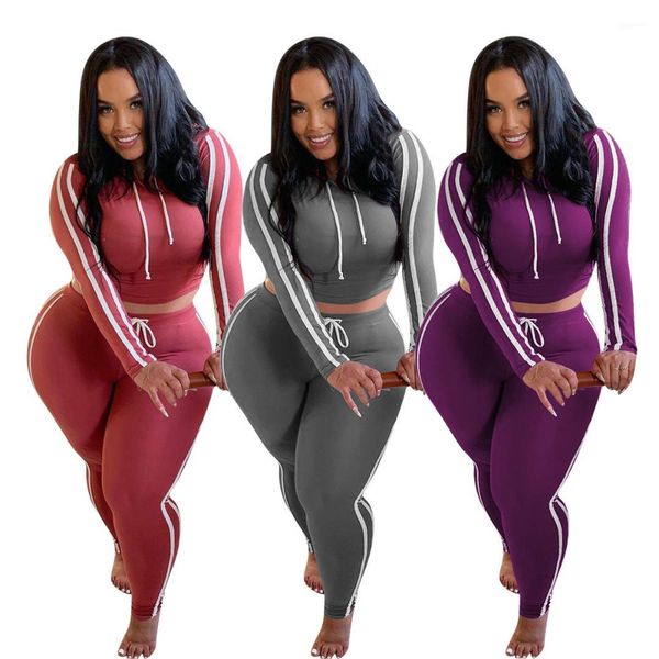 

womens designer long sleeve hooded t shirts and pencil pants autumn casual women 2 pcs sets plus size tracksuits