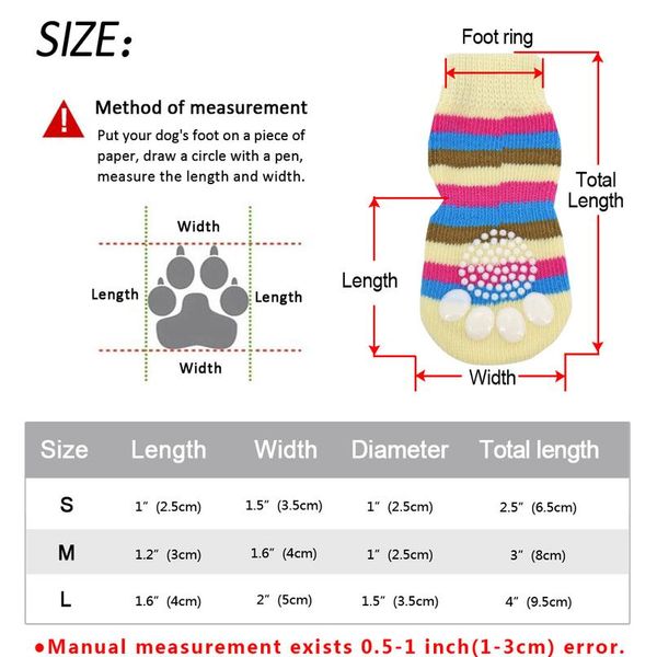 

cute non slip dog socks lovely pet puppy knit socks 4pcs autumn winter pets dogs cat shoes for small dogs a qylosu