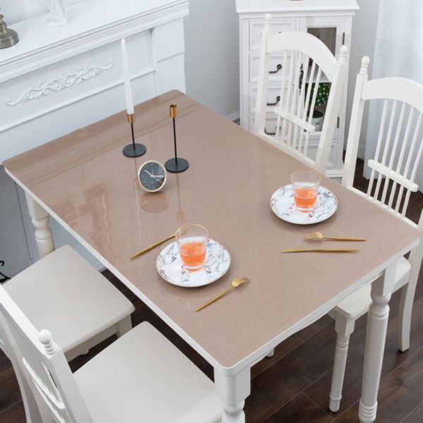 

pvc tablecloth waterproof solid color opaque table cover mat rectangule table cloths kitchen pattern oil cloth glass soft cloth wmtama