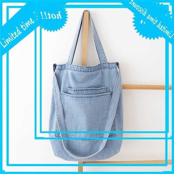 

korean literature canvas leisure student denim one shoulder messenger bag