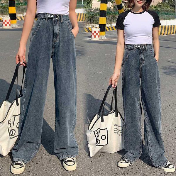 

woman jeans high waist clothes wide leg denim clothing blue streetwear vintage quality 2020 fashion harajuku straight pants1