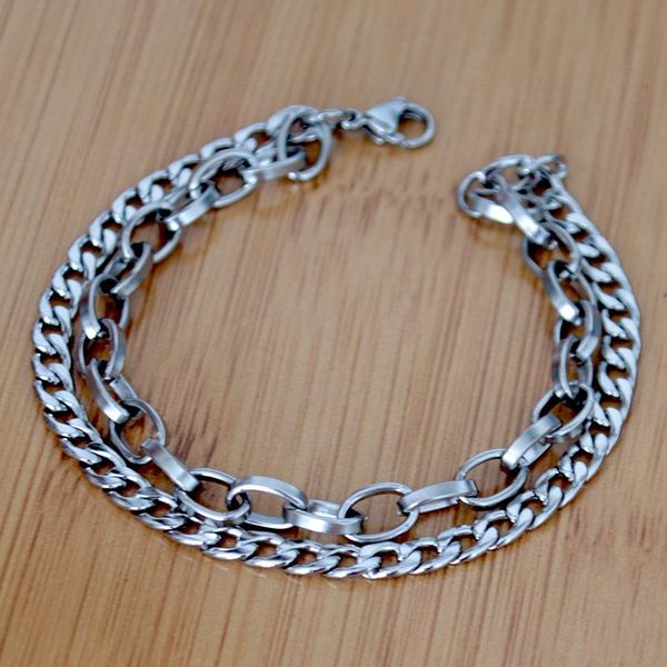 

5 стиль мужчины из нержавеющей стали кубинский браслет мужской hip hop rock link chain braclet для wristband viking jewelry homme, Black