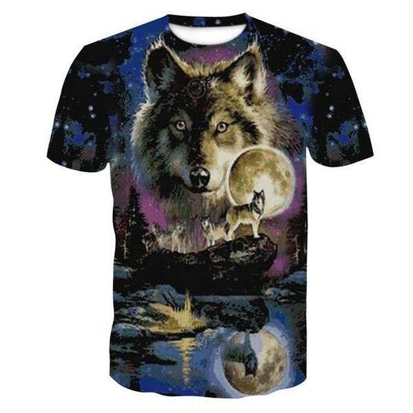 

animal male wolf 3d print shirts hippie kawaii harajuku men clothing