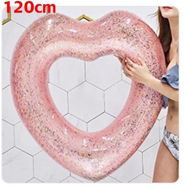 

120 90cm heart inflatable circle woman swimming ring beach inflatable ring summer pool float swimming pool party toys water play bbygbp