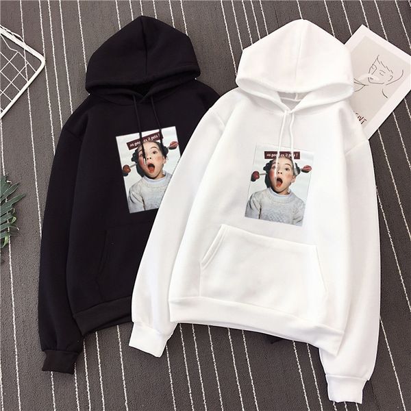 

женская одежда осень 16 студентов средней школы 12-15 лет рыхлая средняя школы компенсирована девушка свитер свитер sweaterhooded 13 девочек, Black