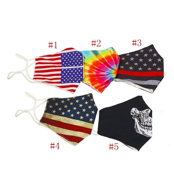 

face filter pm2.5 flag printed us dustproof washable reusable fashion outdoor men women cotton designer mask dda358