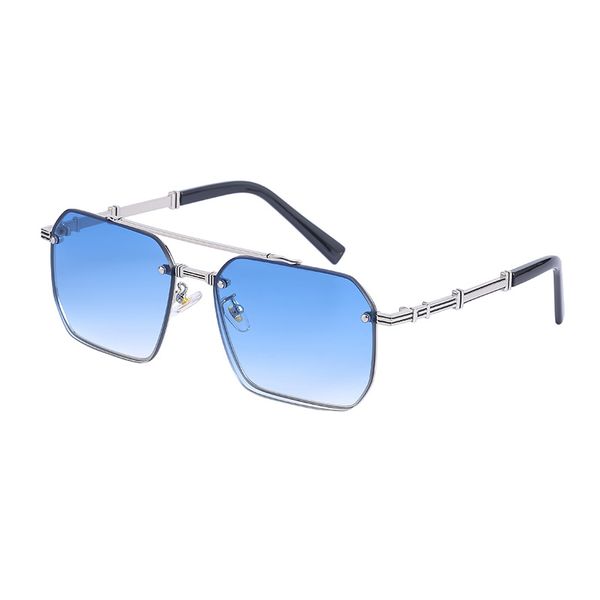 

fashion big frame men sunglasses male frameless square eyeglasses simple generous gold tea glasses light black gray outdoor sun protection s, White;black