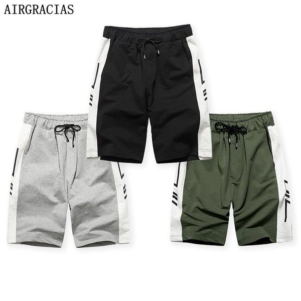

men's shorts airgracias 3pcs summer men 2021 casual short trunks fitness workout beach man breathable cotton jogger sweatpants, White;black