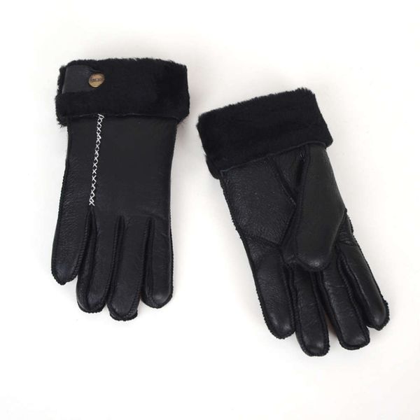 

women' fashionable gloves wool sheepskin 2020 winter gloves refer to outdoor riding to keep warmwzc3, Blue;gray