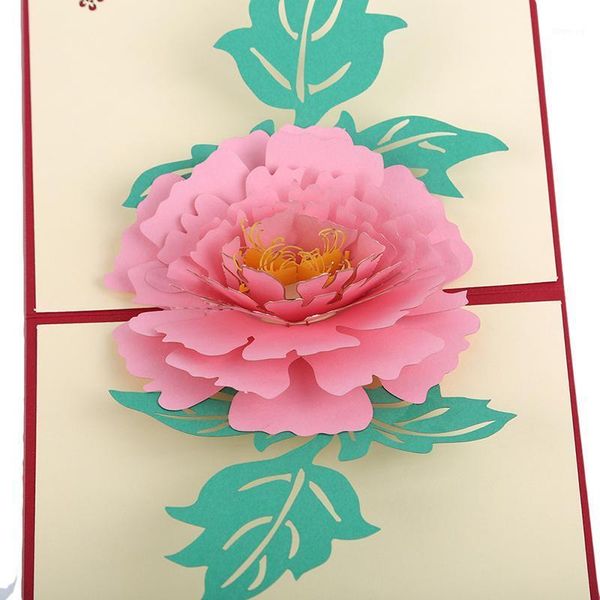 

3d up cards gift flower greeting card laser cut party invitation postcards with envelope baby shower gift happy birthday1