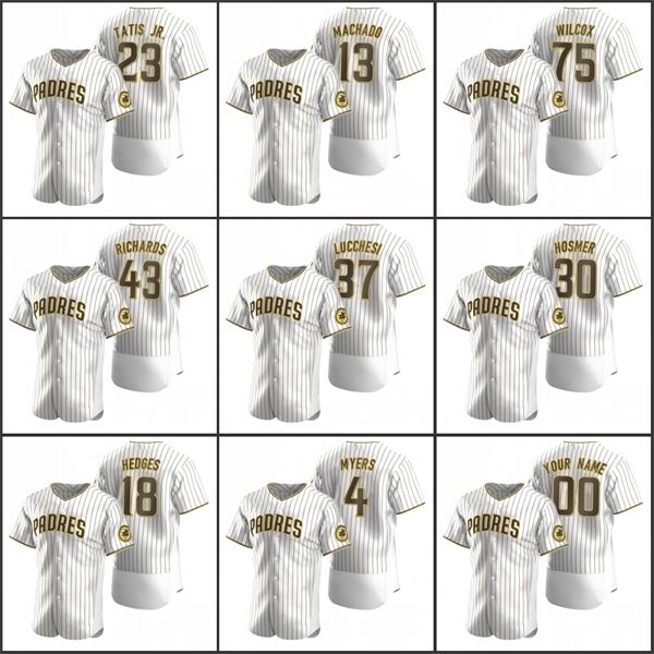 

wholesale men #23 fernando tatis jr. 13 manny machado 43 garrett richards custom women youth white brown authentic jersey, Blue;black