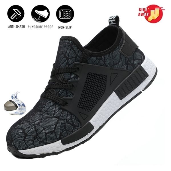 

steel toe safety lightweight breathable work boots comfortable industrial shoes werkschoenen met stalen neus y200915, Black;brown