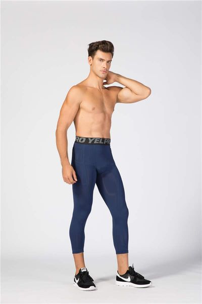 

raibaallu men's sports and fitness tights basketball trouser running, elastic and fast drying cropped trousers bodybuilding, White;black