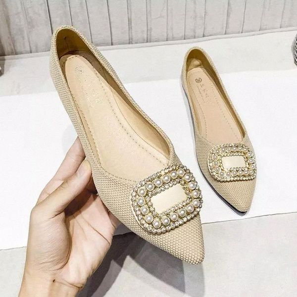 

large size women shoes slip on loafers fashion lady flats pearl office moccasins casual shallow single shoes female peas #jb43