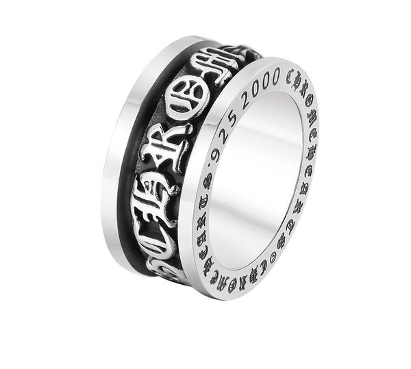 

american european men retro biker style stainless steel chrome & hearts ring fashion punk cross ring jewelry gift, Silver