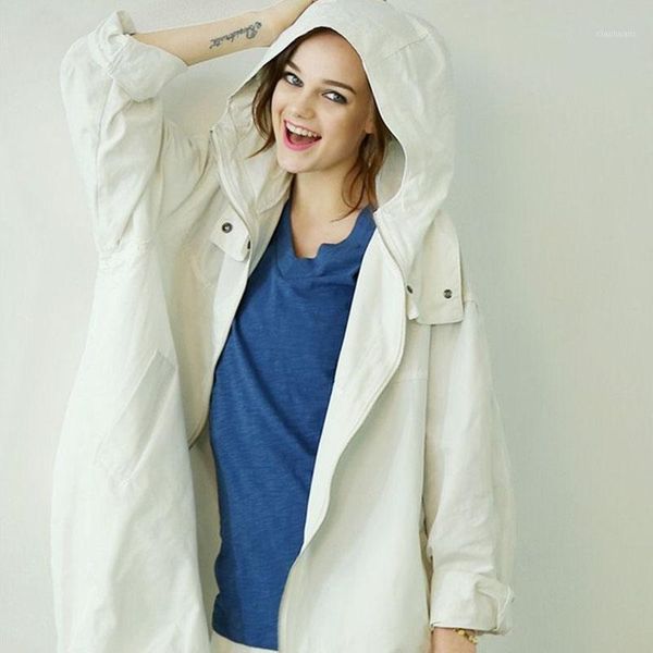 

spring autumn casual manteau femme casaco feminino large size hooded zipper loose fashion simple windbreaker jacket female d311, Tan;black