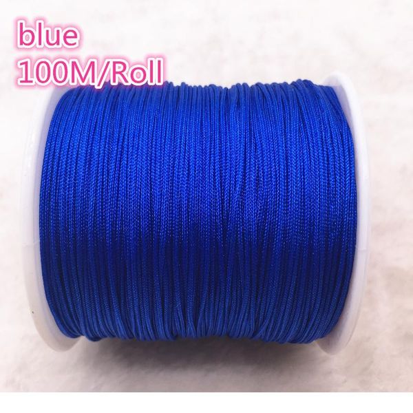 

100m/roll 0.8mm blue nylon cord thread chinese knot macrame cord bracelet braided string diy beading thr qylxnf