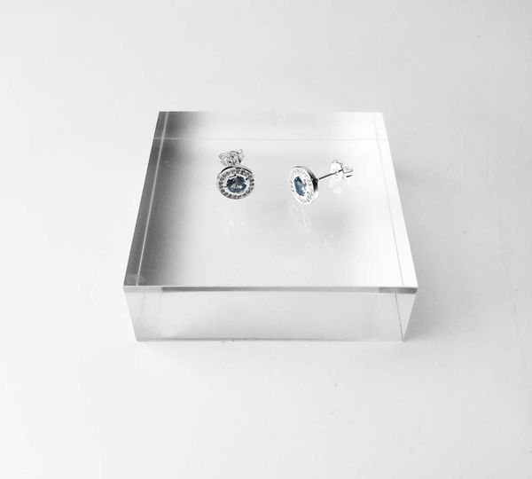 

round light blue studs earrings,thomas style fashion good jewerly for women,2018 ts classic crystal gift in 925 sterling11, Golden;silver