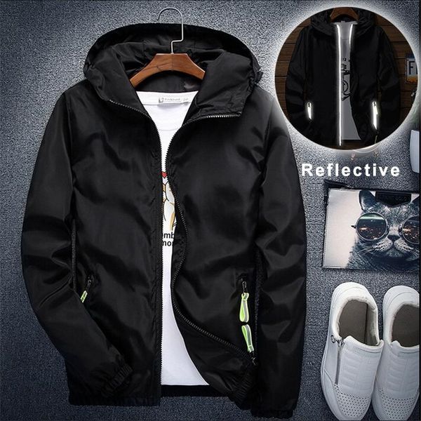 

spring autumn thin windbreaker jacket men solid slim fit hooded bomber jacket male casual zipper coat outwear plus size s-7xl, Black;brown