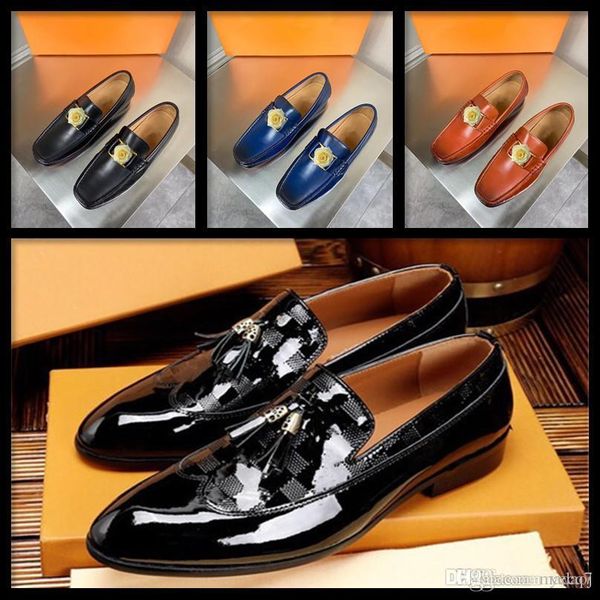 

c8 formal shoes men classic coiffeur white office shoes men wedding italian brand men dress shoes leather sepatu slip on pria bona 33, Black