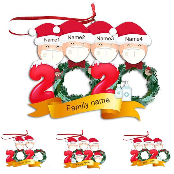 

2020 christmas decorations design christmas masks family diy christmas tree holiday decoration resin hanging pendant quarantine survivor