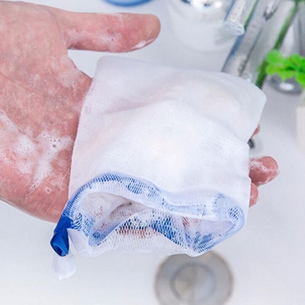 

5 pcs 100% new and hanging nylon soap mesh bag net for foaming cleaning shaving bath foam rub shower bbykry lg2010