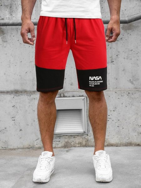 

men color block letter graphic shorts a8ps#, Black