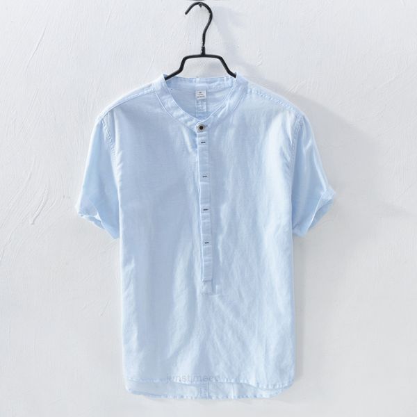 

linen casual short 330 cotton men's sleeve men's fashion new shirt hctjk