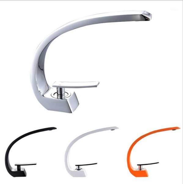 

european-style brass retro large curved basin faucet creative style counter basin tap and cold water mixing bibcock1